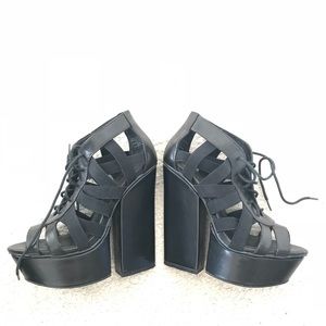 Shellys London-6” Platform leather shoes